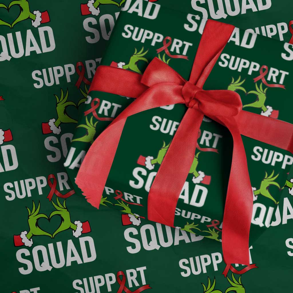 Red Ribbon AIDS Awareness Wrapping Paper Roll Elf Hand Christmas HIV Support TS14 Green Print Your Wear