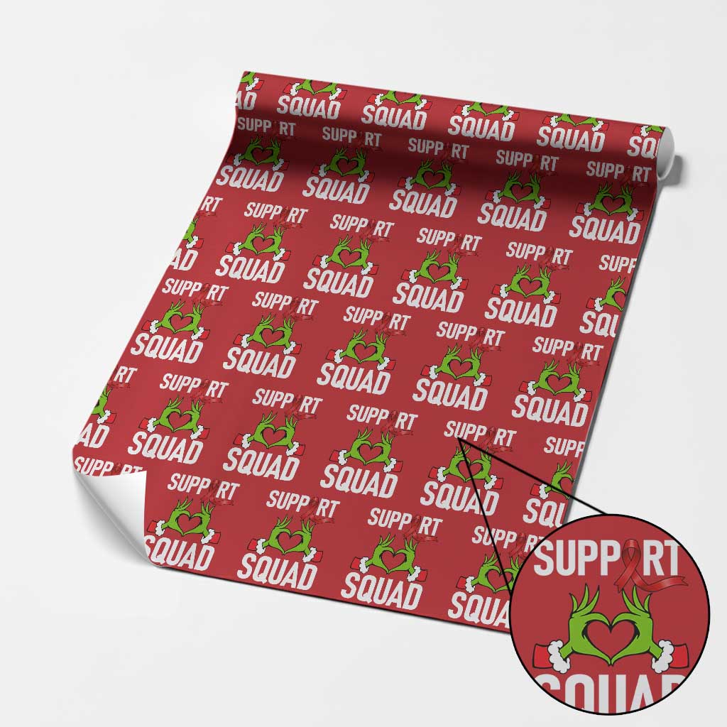 Red Ribbon AIDS Awareness Wrapping Paper Roll Elf Hand Christmas HIV Support TS14 Red Print Your Wear