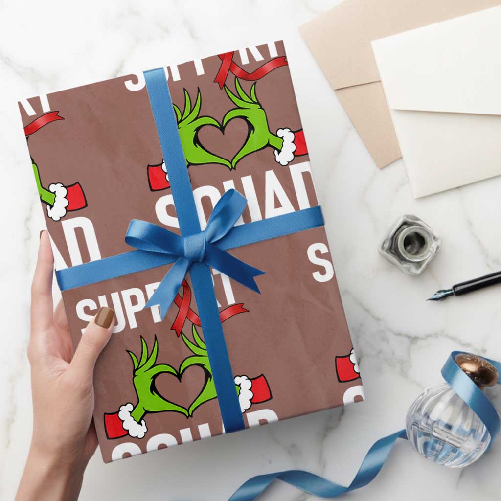 Red Ribbon AIDS Awareness Wrapping Paper Roll Elf Hand Christmas HIV Support TS14 Mocha Print Your Wear
