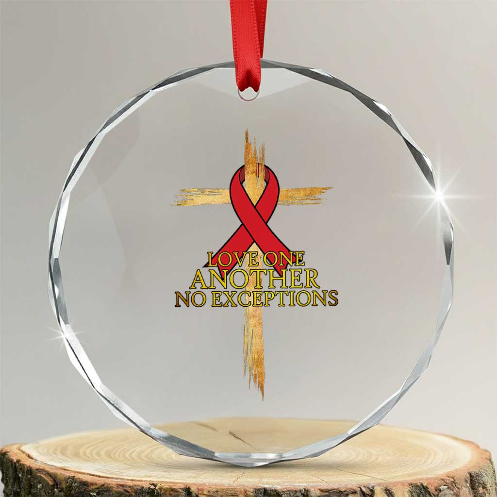 Red Ribbon Christian Crystal Glass Ornament Cross Bible Verse TS14 Transparent Glass 3'' Circle Print Your Wear