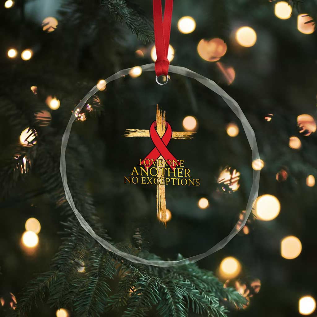 Red Ribbon Christian Crystal Glass Ornament Cross Bible Verse TS14 Print Your Wear