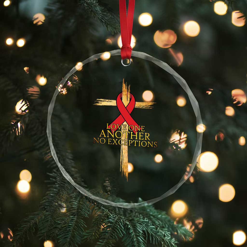 Red Ribbon Christian Crystal Glass Ornament Cross Bible Verse TS14 Print Your Wear