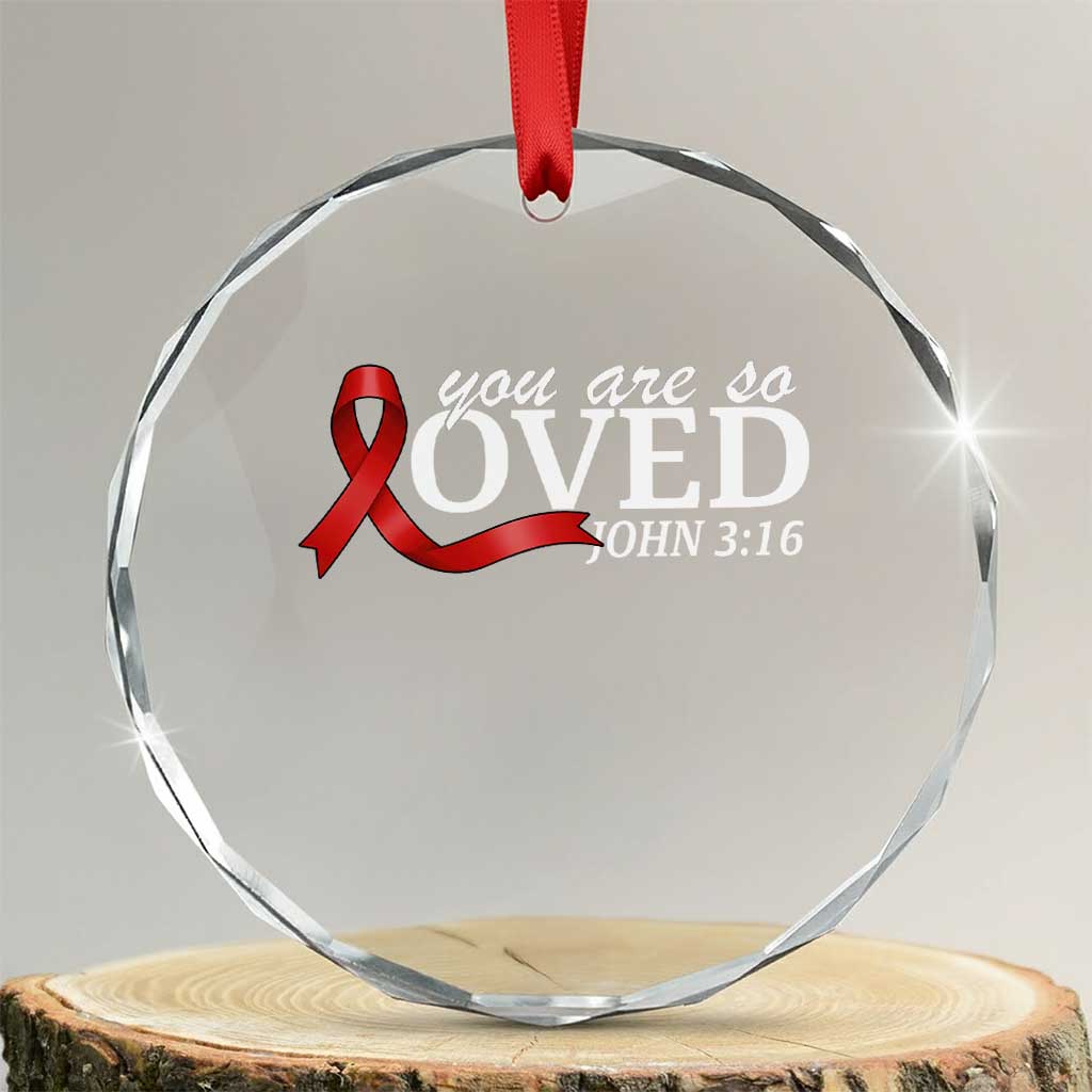 Red Ribbon Christian Crystal Glass Ornament Cross Bible Verse Inspirational Religious Faith TS14 Transparent Glass 3'' Circle Print Your Wear