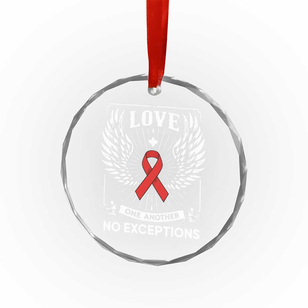 Red Ribbon Christian Crystal Glass Ornament Cross Minimal Faith HIV Awareness Religious TS14 Print Your Wear