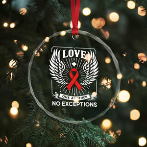 Red Ribbon Christian Crystal Glass Ornament Cross Minimal Faith HIV Awareness Religious TS14 Print Your Wear