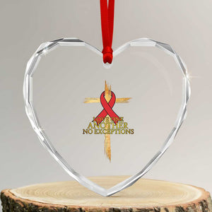 Red Ribbon Christian Heart Crystal Glass Ornament Cross Bible Verse TS14 Transparent Glass 3'' Heart Print Your Wear