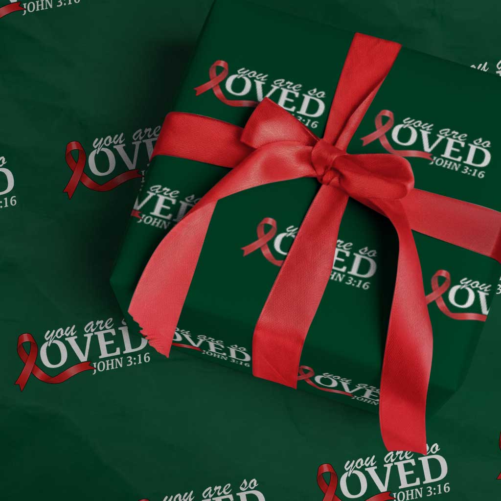 Red Ribbon Christian Wrapping Paper Roll Cross Bible Verse Inspirational Religious Faith TS14 Green Print Your Wear