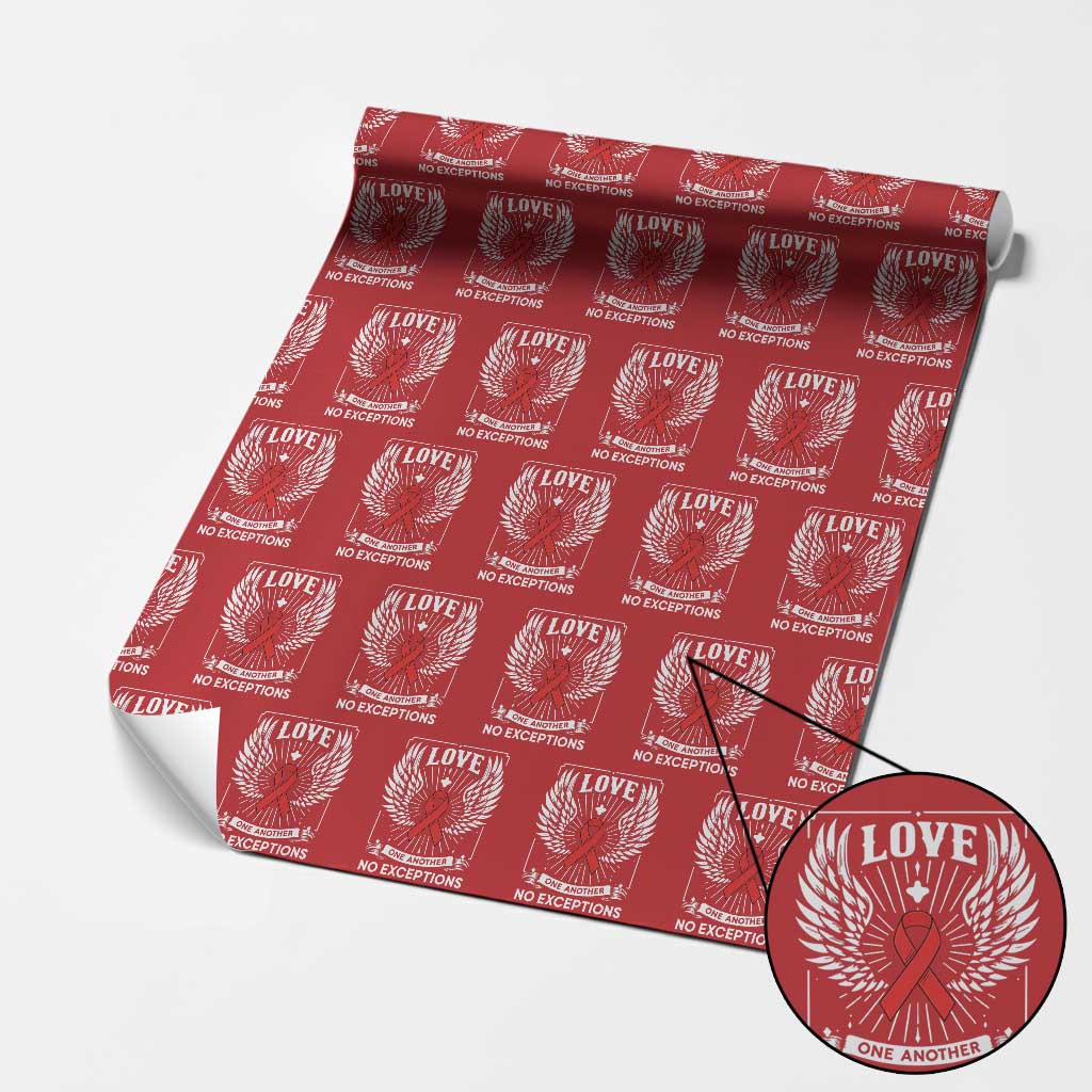 Red Ribbon Christian Wrapping Paper Roll Cross Minimal Faith HIV Awareness Religious TS14 Red Print Your Wear