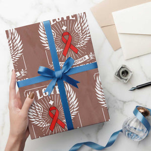 Red Ribbon Christian Wrapping Paper Roll Cross Minimal Faith HIV Awareness Religious TS14 Mocha Print Your Wear