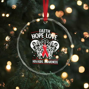 Red Ribbon Faith Hope Love Crystal Glass Ornament World AIDS Day Gift TS12 Print Your Wear