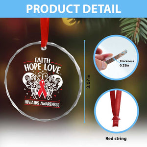 Red Ribbon Faith Hope Love Crystal Glass Ornament World AIDS Day Gift TS12 Print Your Wear