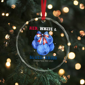 Red White and Blueberries Crystal Glass Ornament Charlie Kirk Tribute 1993 2025 Memorial TS02 Print Your Wear