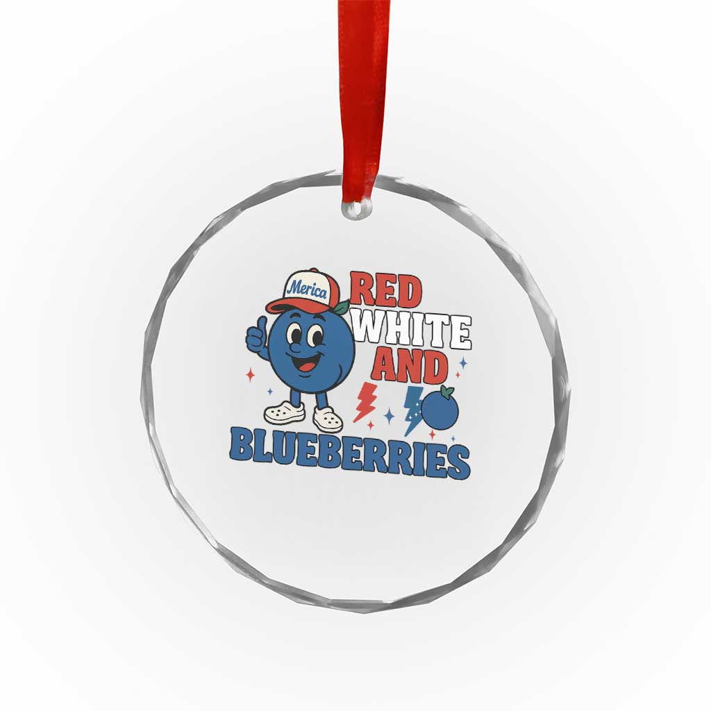 Red White and Blueberries Crystal Glass Ornament Patriotic Fruit Cartoon Graphic TS02 Print Your Wear