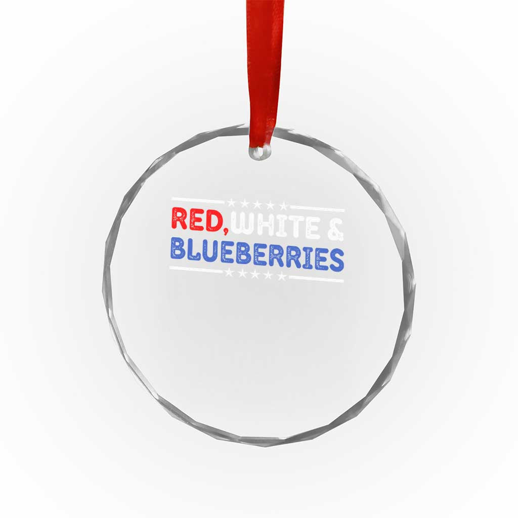 Red White and Blueberries Crystal Glass Ornament Patriotic Tribute Memorial TS02 Transparent Glass 3'' Circle Print Your Wear