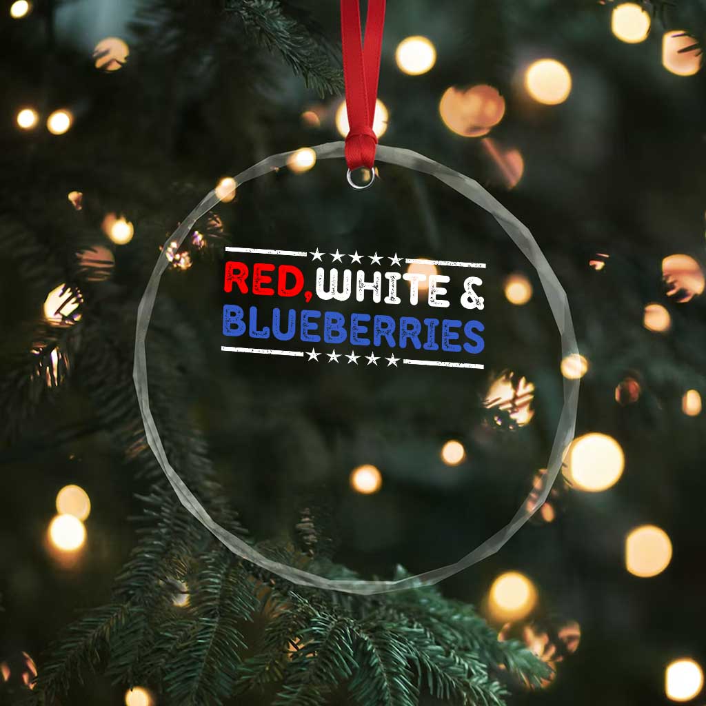 Red White and Blueberries Crystal Glass Ornament Patriotic Tribute Memorial TS02 Print Your Wear
