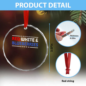 Red White and Blueberries Crystal Glass Ornament Patriotic Tribute Memorial TS02 Print Your Wear
