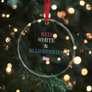 Red White and Blueberries Crystal Glass Ornament Vintage American Flag Patriotic TS02 Print Your Wear