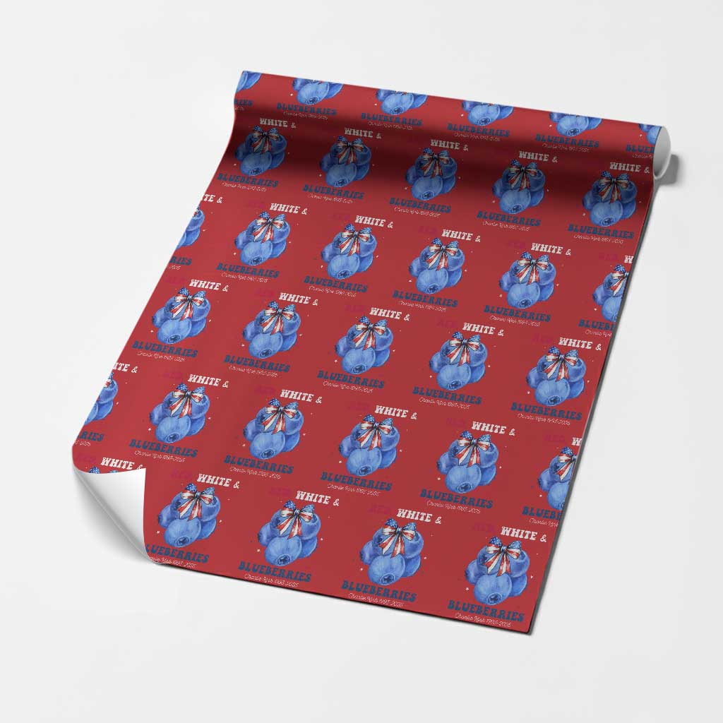 Red White and Blueberries Wrapping Paper Roll Charlie Kirk Tribute 1993 2025 Memorial TS02 Red Print Your Wear