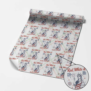 Red White and Not Really Feeling It Wrapping Paper Roll 4th of July Feminist Statue Of Liberty