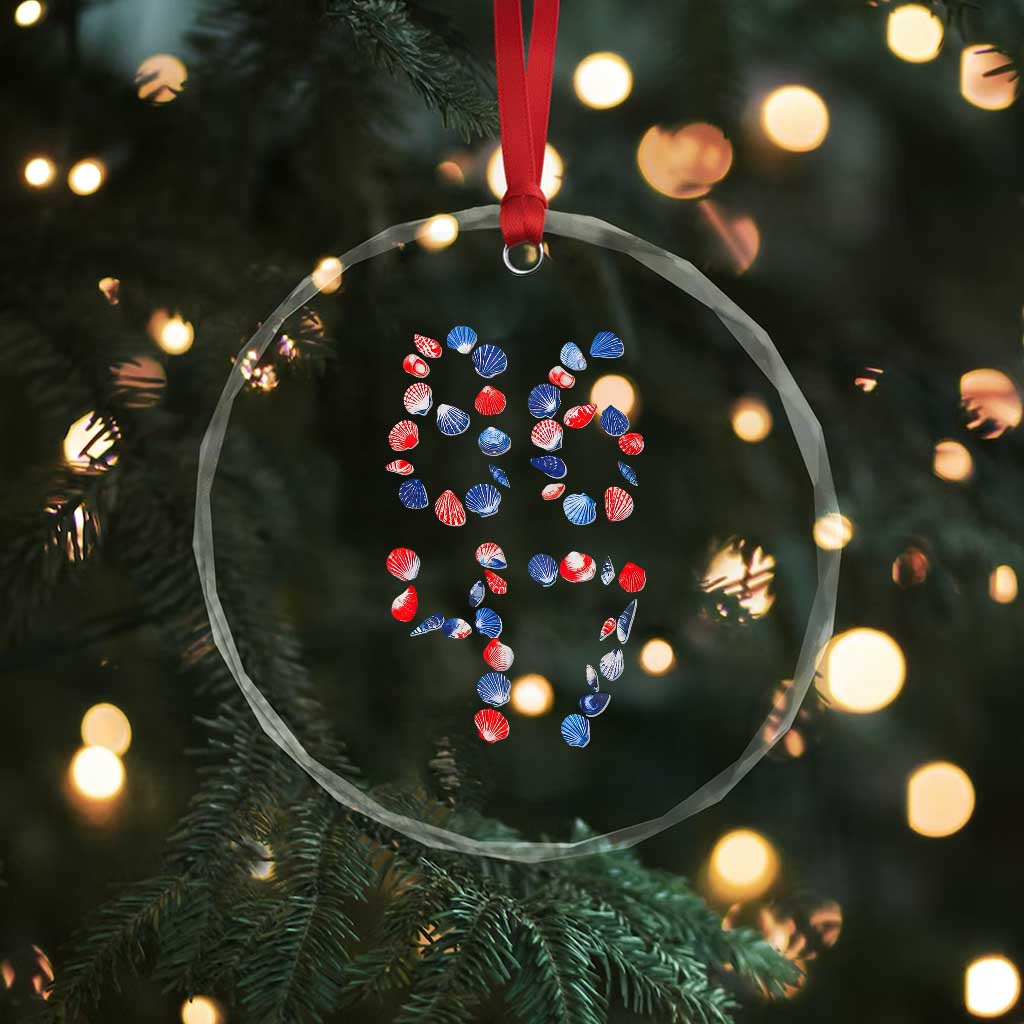 Red White Blue Seashell 8647 Crystal Glass Ornament Viral 2026 Beach Walk Satire Graphic TS12 Print Your Wear