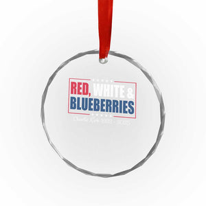 Red White Blueberries Crystal Glass Ornament Charlie Kirk Inspired Patriotic Memorial Freedom TS10 Transparent Glass 3'' Circle Print Your Wear