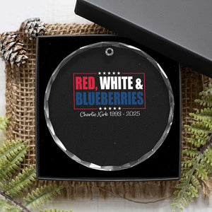 Red White Blueberries Crystal Glass Ornament Charlie Kirk Inspired Patriotic Memorial Freedom TS10 Print Your Wear