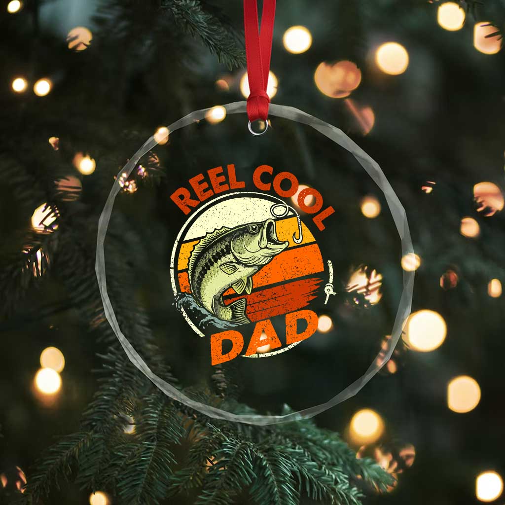 Reel Cool Dad Crystal Glass Ornament Funny Fathers Day Fishing Lover Fisherman TS10 Print Your Wear