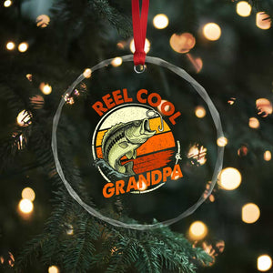 Reel Cool Grandpa Crystal Glass Ornament Funny Fathers Day Dada Fishing Lover Fisherman TS10 Print Your Wear