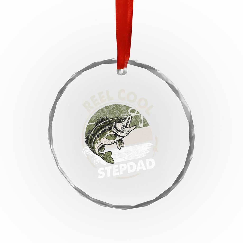 Reel Cool Stepdad Crystal Glass Ornament Fathers Day Gift for Fisherman Bonus Dad TS10 Print Your Wear