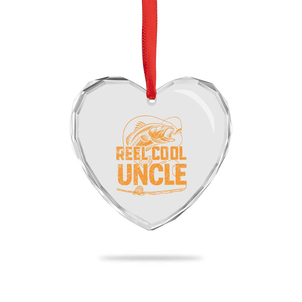 Reel Cool Uncle Heart Crystal Glass Ornament Funny Fishing Fisherman Fathers Day TS10 Print Your Wear