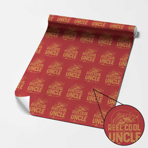 Reel Cool Uncle Wrapping Paper Roll Funny Fishing Fisherman Fathers Day TS10 Red Print Your Wear