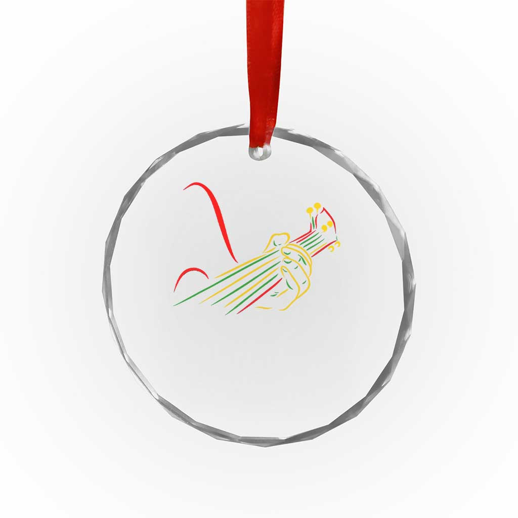 Reggae Guitar Crystal Glass Ornament Rasta Music Gift for Guitar Lovers TS10 Print Your Wear