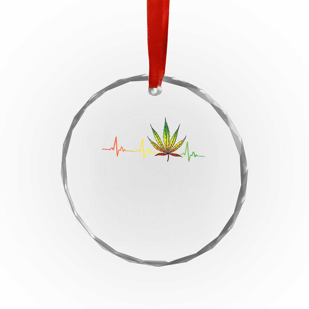 Reggae Weed Crystal Glass Ornament Rasta Marijuana Leaf Heartbeat Weed Lovers 420 TS10 Print Your Wear
