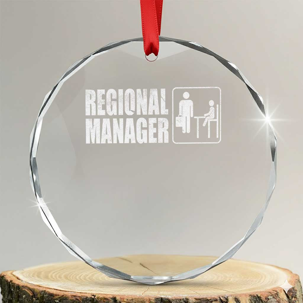 Regional Manager Crystal Glass Ornament Funny Dad Baby Matching TS11 Transparent Glass 3'' Circle Print Your Wear