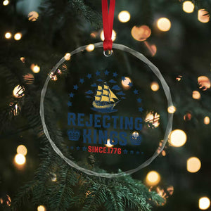 Rejecting Kings Since 1776 Crystal Glass Ornament Vintage Patriotic Ship No King In America TS02 Print Your Wear