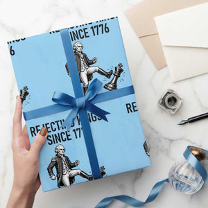 Rejecting Kings Since 1776 Wrapping Paper Roll Funny George Washington TS12 Light Blue Print Your Wear