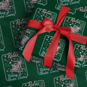 Relax Nothing Is Under Control Wrapping Paper Roll Chill Raccoon Beach Vacation Gift TS14 Green Print Your Wear