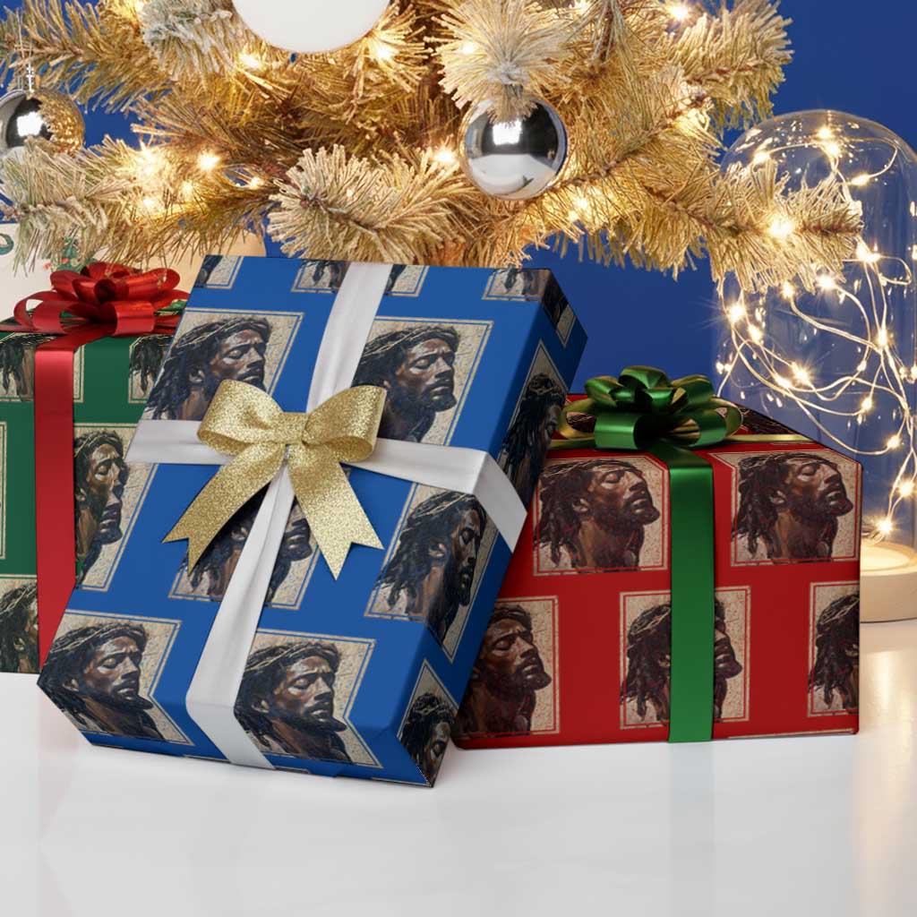Religious Black Jesus With Crown Of Thorns Wrapping Paper Roll TS11 Print Your Wear
