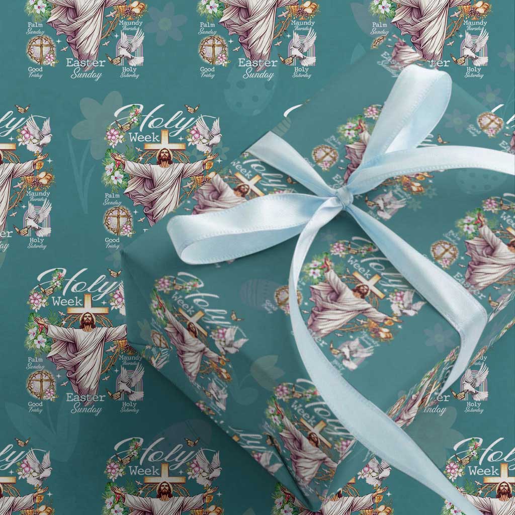 Religious Christian Easter Holy Week Christ Jesus Wrapping Paper Roll TS11 Teal Print Your Wear