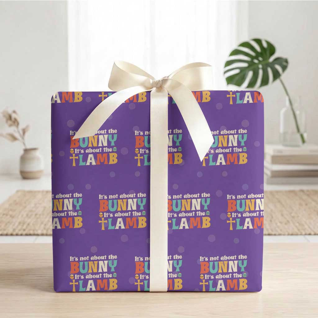 Religious Easter Wrapping Paper Roll Retro Its Not About The Bunny Its About The Lamb TS10 Purple Print Your Wear