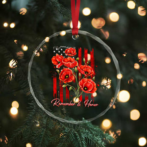 Remember And Honor Memorial Day Crystal Glass Ornament Red Poppy Flowers TS11 Print Your Wear