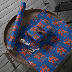 Remember And Honor Memorial Day Wrapping Paper Roll Red Poppy Flowers TS11 Blue Print Your Wear