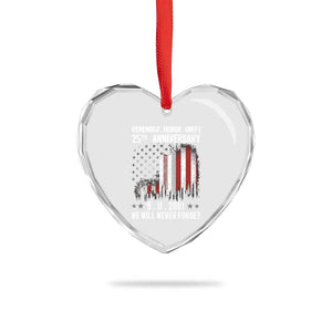 Remember Honor Unite 9 11 Memorial 25th Anniversary Heart Crystal Glass Ornament We Will Never Forget Patriotic American Flag