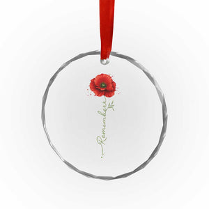 Remember Memorial Day Red Poppy Veteran Military Army Crystal Glass Ornament TS11 Print Your Wear