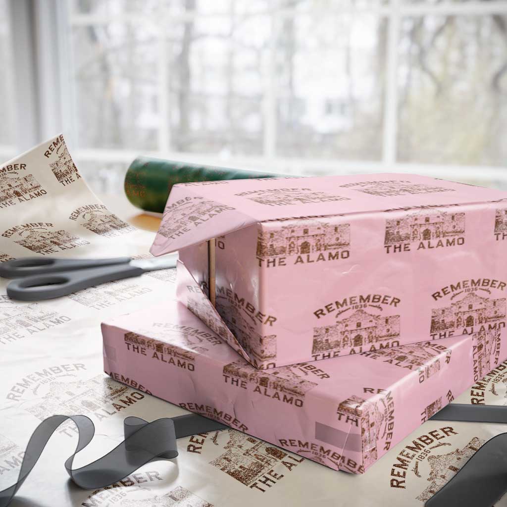 Remember The Alamo Wrapping Paper Roll Texas Souvenir History San Antonio Pride TS10 Light Pink Print Your Wear