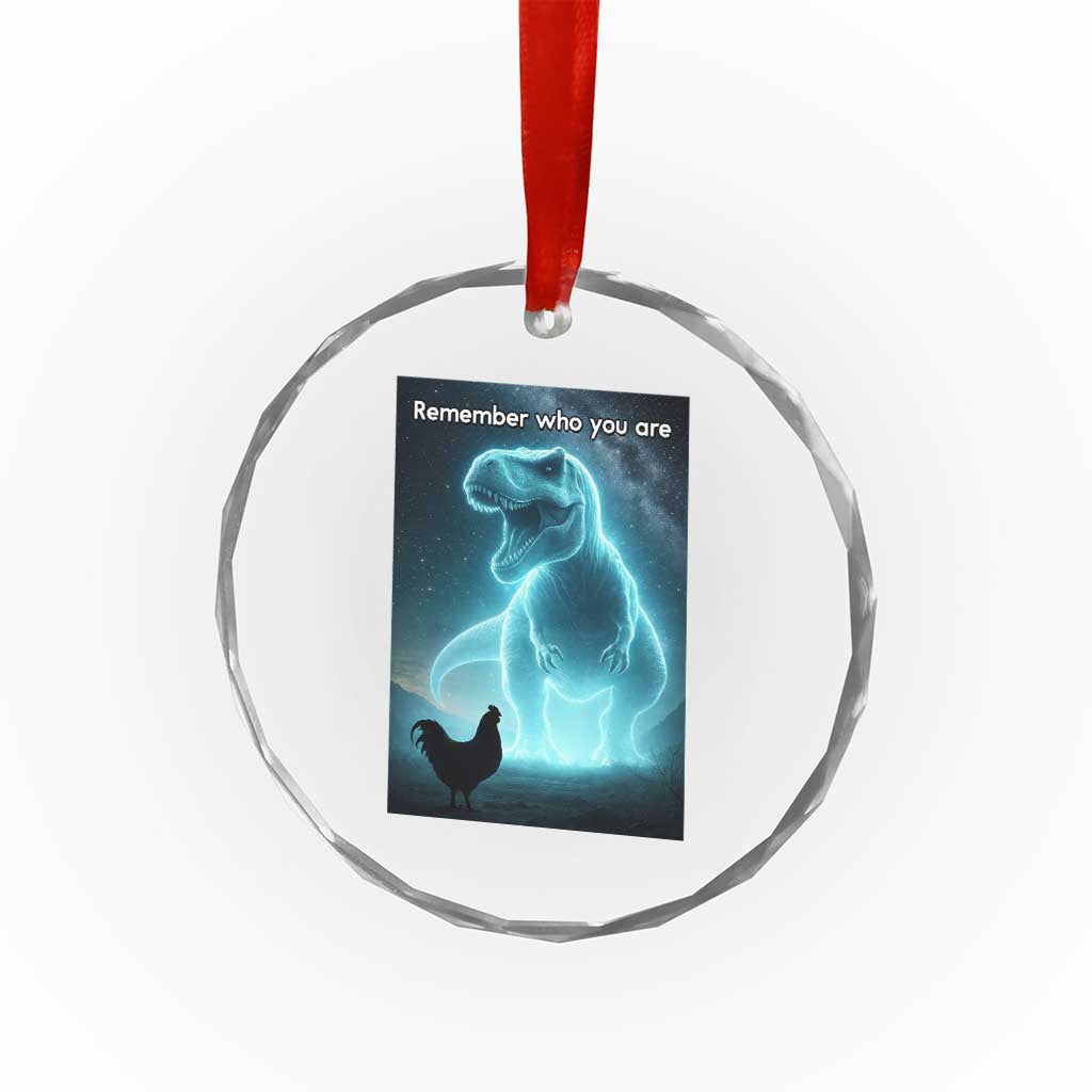 Remember Who You Are Crystal Glass Ornament Funny Evolution Joke Meme Chicken Dinosaur TS10 Print Your Wear