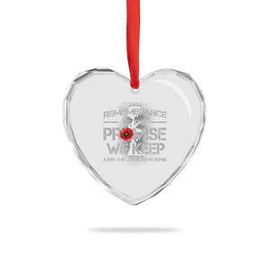 Remembrance Is The Promise We Keep Heart Crystal Glass Ornament Memorial Day TS11 Print Your Wear
