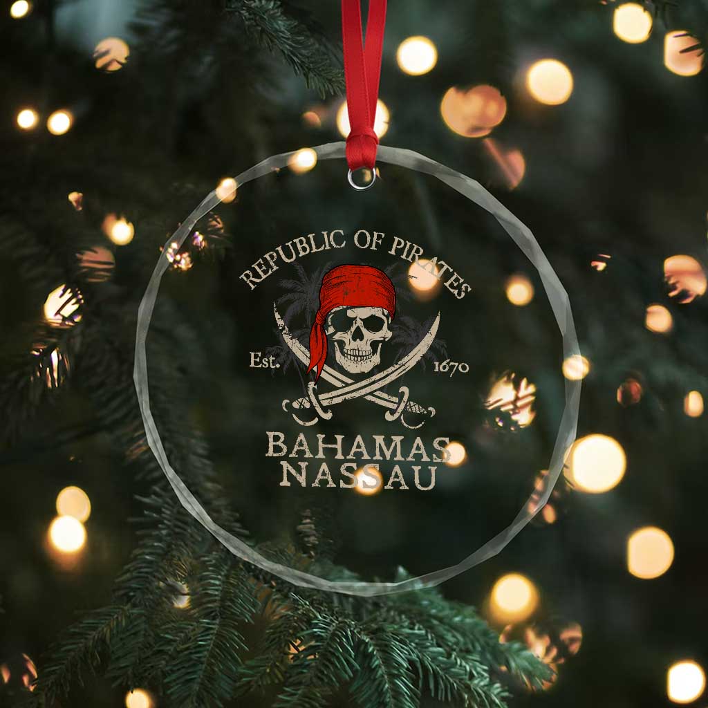 Republic Of Pirates Nassau Bahamas Crystal Glass Ornament Vintage Caribbean Summer Vacation TS10 Print Your Wear