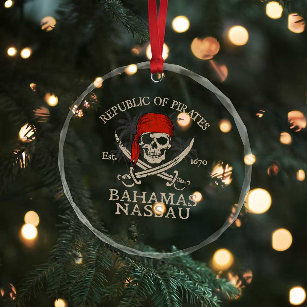 Republic Of Pirates Nassau Bahamas Crystal Glass Ornament Vintage Caribbean Summer Vacation TS10 Print Your Wear
