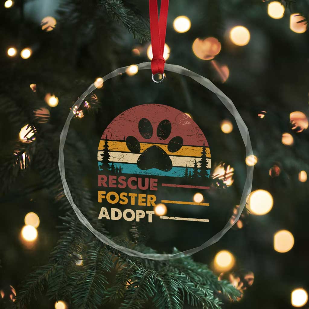 Rescue Dog Crystal Glass Ornament Retro Adopt Rescue Foster Animal Shelter Volunteer TS10 Print Your Wear